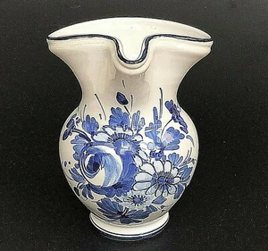 Mini jarrón italiano Castelli La Borga flor pellizcada caño crema - Imagen 1 de 11