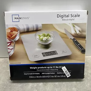 Mainstays Digitale Waage Lebensmittel Küche Zuhause Edelstahl Plattform LCD 11 Pfund - Bild 1 von 2