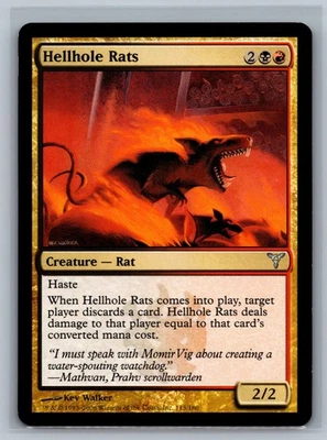 Magic The Gathering Dissension Hellhole Rats #113/180 MTG TCG CCG - Image 1 of 2