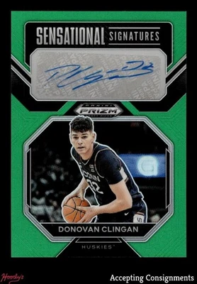 2023-24 Panini Prizm Draft Sensational Green Donovan Clingan Rookie AUTO - Image 1 of 2