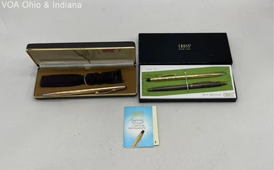 Juego de bolígrafos y lápices vintage Cross 1/20 12kt rellenos de oro Foto 1 de 4