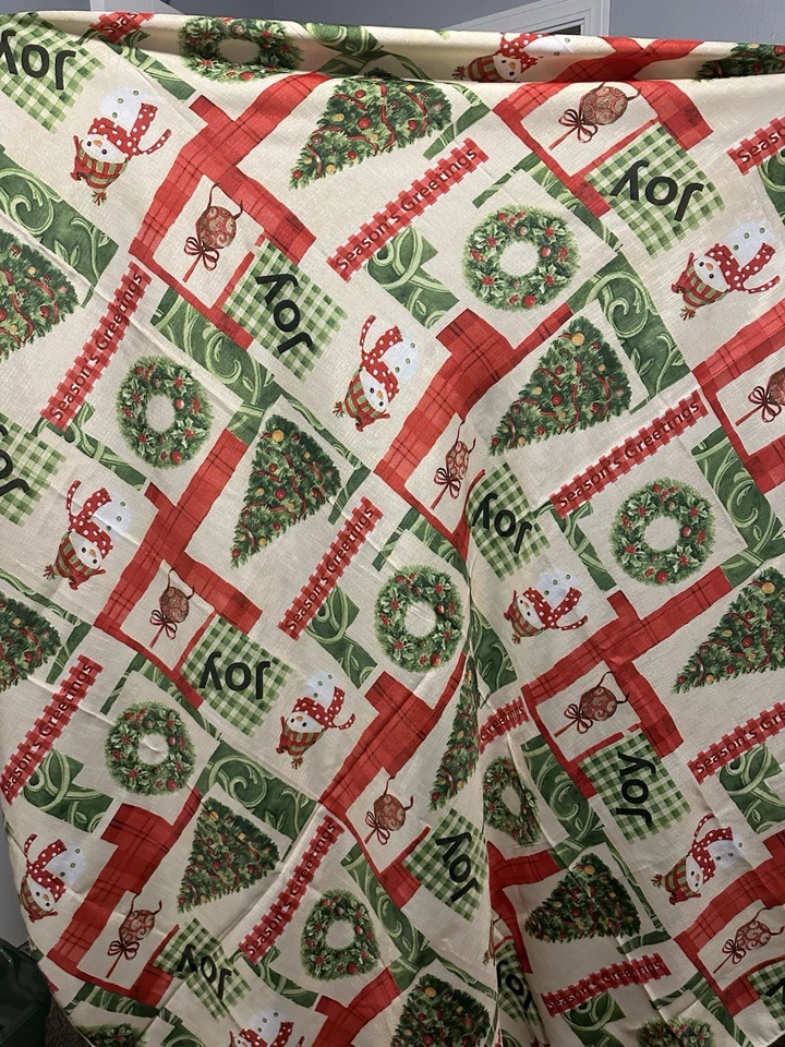 Round Cloth Christmas Tablecloth Joy - Image 1 of 2