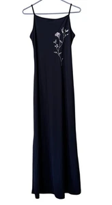 ¡Byer también de colección! Vestido Floral Bordado Azul California Talla Pequeña Hecho en EE. UU. - Imagen 1 de 7