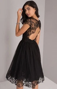 Chi Chi London Premium Lace Dress Cut Out Back Size UK10 - Picture 1 of 14
