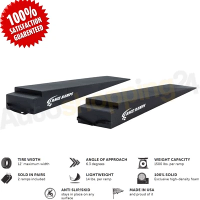 Race Ramps RR-TR-8XL 8" H Extra Long Trailer Ramps w/ 6.3 Degree Approach Angle - Image 1 of 4