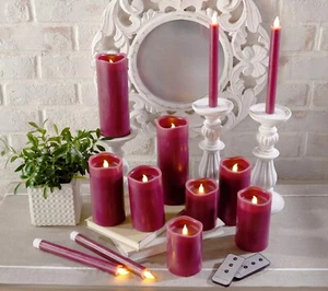 Juego de velas sin llama Home Reflections 12 piezas púrpura ciruela - Imagen 1 de 4