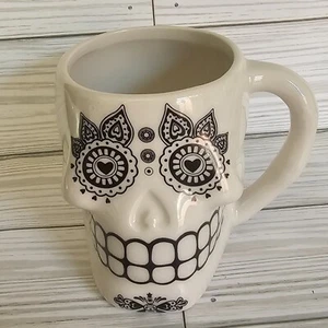 3D Sugar Skull Mug Coffee Cup Day of the Dead Mug COLLECTIBLE - Picture 1 of 17