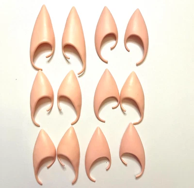 Halloween Christmas Cosplay Fairy Pixie Elf Ears Party Costume 6 Pairs- 2 sizes - Image 1 of 4