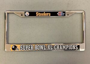Pittsburgh Steelers Super Bowl XL NFL Chrome Plated Retro License Plate Frame