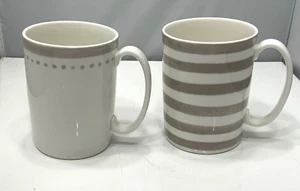 2 tazas de café blancas LENOX Kate Spade ""Charlotte Street gris este y norte"" 14 oz" - Imagen 1 de 7