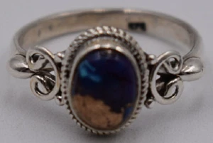 Sterling silver 925 Copper Purple Turquiose Oval ring size 7.5 Excellent new - Picture 1 of 4