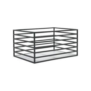 New Better Homes & Gardens Storage Basket, Ribbed Metal, Matte Black - Picture 1 of 9