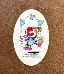 Vintage Hershey’s Kiss Sticker: Kisso The Clown - 1985 Hershey Foods Cooperation - Picture 1 of 3