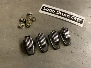 FOUR (4) Ludwig ACCENT Bass Drum Lug Casing casings CHROME USED CLEAN #LR5 - Picture 1 of 19