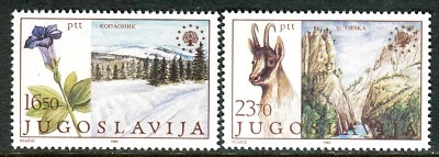 2000 - Yugoslavia 1983 - Protección Europea de la Naturaleza - Flores - Gamuza - Juego MNH Foto 1 de 2