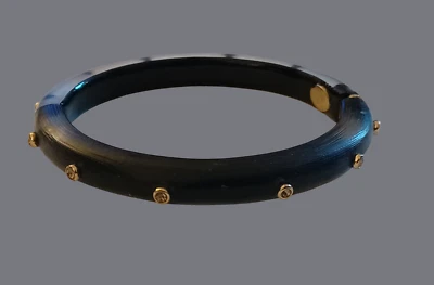 Pulsera Alexis Bittar Neo Bohemio Cristal Rivit Talla 7.25" Negra a Transparente  Foto 1 de 4