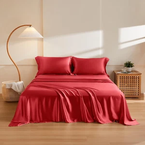 Silk Sheet Set 4 Pcs, 6A+ Top Grade 100% Natural Mulberry Silk Bed Sheets, Luxur - Picture 1 of 7