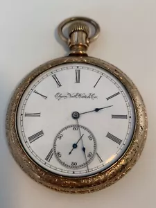 1895 Elgin 16s 11j Pocket Watch Grade 128 Model 5 Working - Picture 1 of 5