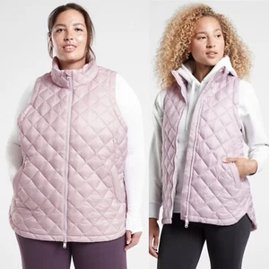 NUEVO CON ETIQUETAS Athleta WHISPER CHALECO ACOLCHADO SIN PLUMAS Shasta púrpura talla 1X cremallera acolchada - Imagen 1 de 7