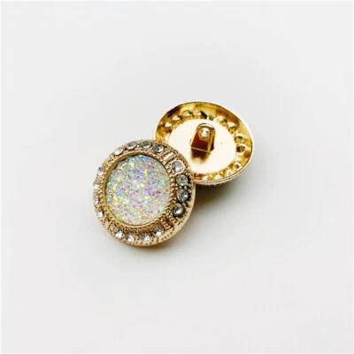 2Pcs Shank Buttons 23mm Glitter Rhinestone Sewing for Blazer Jacket Decor DIY - Image 1 of 4