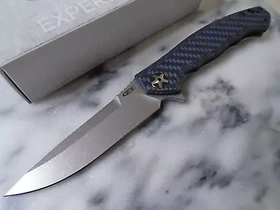 Zero Tolerance Large Sinkevich KVT Pocket Knife 0452BLUCF Titanium Magnacut CF - Image 1 of 4