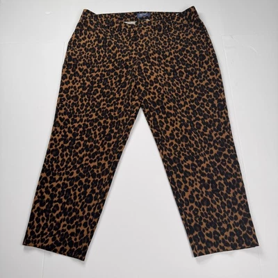 Pantalones Old Navy para mujer 14 (36x24) regular marrón estampado de leopardo Harper tiro medio Foto 1 de 4