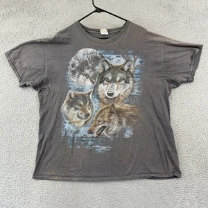 Vintage Wolf Animal T-Shirt Adult XL Gray Short Sleeve Wildlife 90s Nature USA - Picture 1 of 10