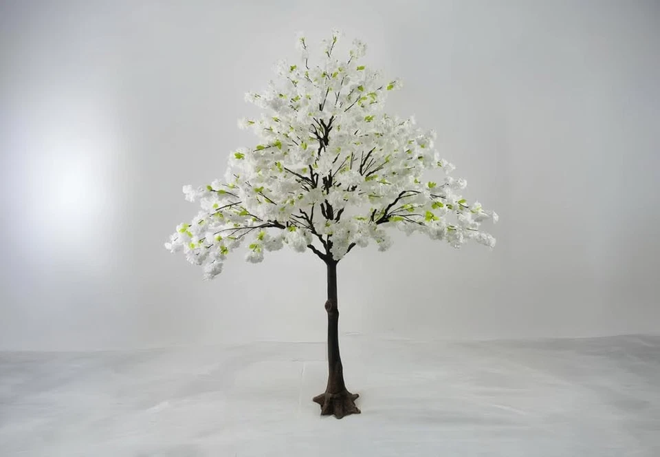 Impresionante tronco de madera natural artificial de 10 pies en flor de cerezo interior exterior Foto 1 de 1