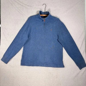 Polo Ralph Lauren 1/4 Cremallera Pullover Sudadera Para Hombre Talla L Azul Algodón Suéter - Imagen 1 de 13