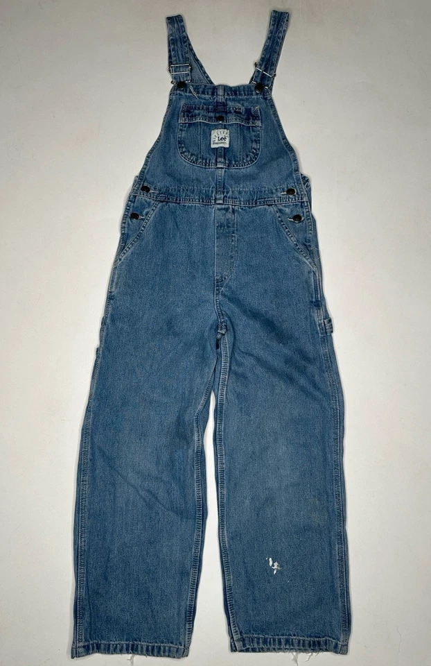 Mono remachado vintage Lee denim carpintero babero jean juvenil mediano (29 x 25) Foto 1 de 4