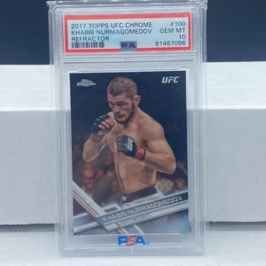 2017 Topps Chrome UFC Khabib Nurmagomedov #100 refractor PSA 10 gemas como nuevo - Imagen 1 de 2