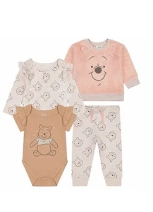 Disney Baby ~ Winnie Puuh ~ 4-teiliges Set ~ Oberteil ~ 2 Bodys ~ Hosen ~ 12 Monate - Bild 1 von 8