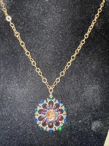 Anne Koplik Designs Gold Tone Vintage Look Rhinestone Necklace - Picture 1 of 7