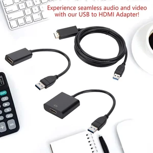 Uniwersalny konwerter USB na HDMI - rozszerz/wyświetlacz lustrzany do PC, Mac, Android - Zdjęcie 1 z 14