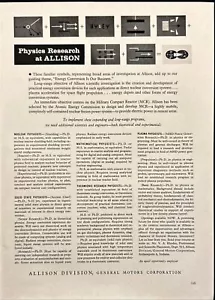 Physics Research at Allison Nuclear Physicists Vintage Print Ad 1962 - Picture 1 of 6