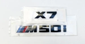 Genuine BMW G07 X7 Black Trunk Emblem Set "X7 M50i" Lettering Decal Badge NEW - Bild 1 von 1