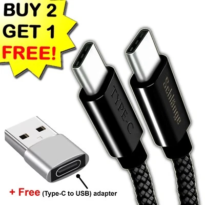 🚀High-Speed USB Type-C to Type-C Fast Charging Cable + USB-A to USB-C Adapter - Image 1 of 4