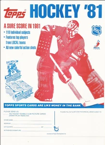 1981 Topps Hockey Cards Wax Pack Box Advertising Paper Sheet - Picture 1 of 1
