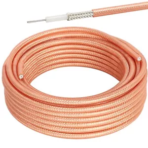 RG400 Coaxial Cable Low Loss M17/128 Double Braid Shield 50Ohm RF Flexible Cable - Picture 1 of 18