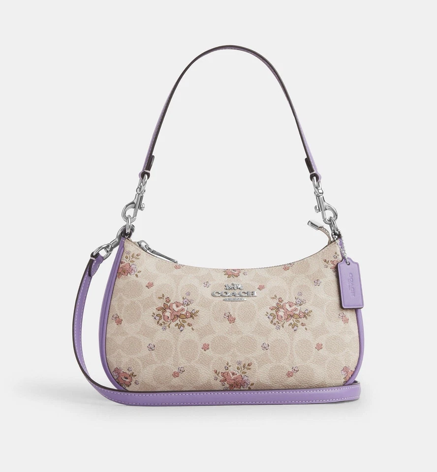 COACH CAL37 Teri Shoulder Bag In Signature Canvas With Floral Print Outlet