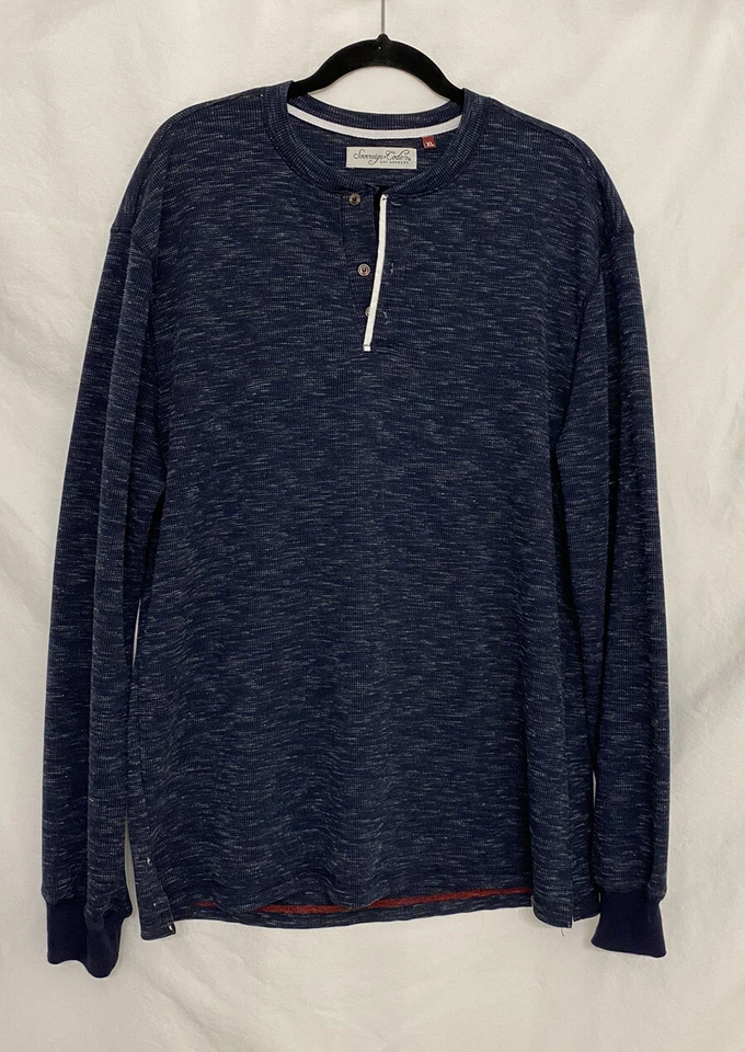 Sovereign Code Shirt Mens XL Henley Button Long Sleeve Black Cotton Spandex 1917 - Image 1 of 4