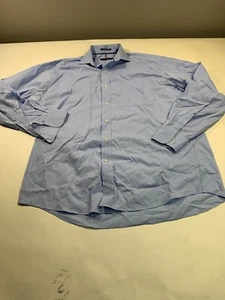 Tommy Hilfiger Shirt Mens Large Blue Long Sleeve Pocket Button Up - Picture 1 of 15