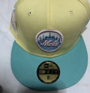 New York Mets New Era Cooperstown World Series  59FIFTY Fitted Hat Yellow New - Picture 1 of 6
