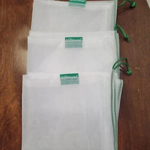 Earthwise~ SET OF 3 Reusable Mesh (MULTI-USE) Produce Bags-Washable Premium Bags - Picture 1 of 5