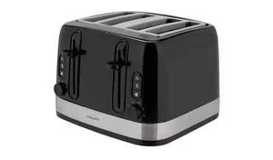 Cookworks Illuminated 4 Slice Toaster Defrost and ReheatFunctions Black - Picture 1 of 6