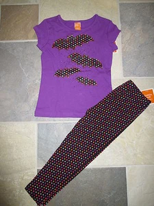 NWT Girls, XS, 4/5, HALLOWEEN Polka Dot Bat Shirt & Matching Leggings-Cute! - Picture 1 of 1