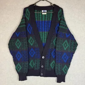 Vintage Yves Saint Laurent YSL Cardigan Mens 16 (XL) Cable Knit Lambswool - Picture 1 of 11