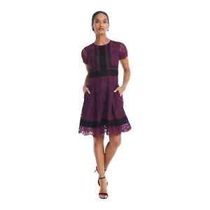 Eliza J Short-Sleeve Lace A-Line Dress NWOT