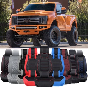 Car Seat Covers Deluxe PU Leather Cushion For 2009-2021 Ford F-250 Super Duty - Picture 1 of 37