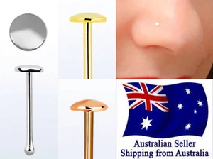Solid S925 Sterling Silver Micro Nose Bone Pins Studs 22g Bar with 2mm Flat 1pc - Picture 1 of 4